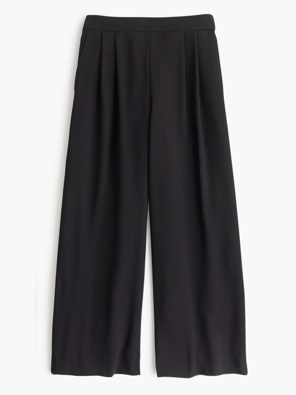 ✦ J.Crew Wide-Leg Crop Pant in 365 Crepe | Black | 12